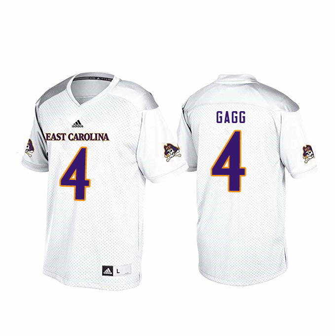 Men #4 Bryan Gagg ECU Pirates College Football Jerseys Sale-White